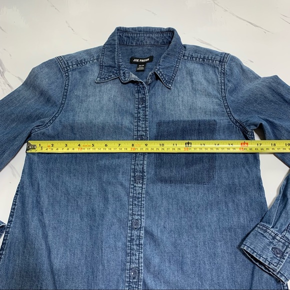 Joe Fresh Blue Denim Longs Sleeves Size XS - Picture 5 of 9